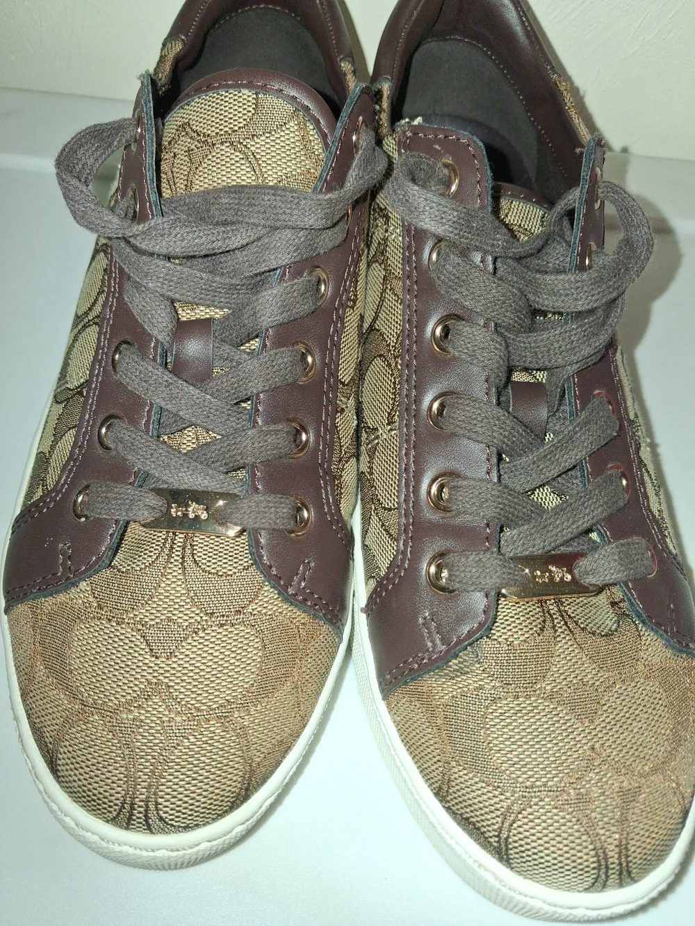Coach Paddy Brown Signature Canvas Low-Top Sneakers